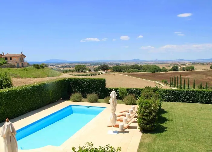 Linnazello - Elegant Pool With Sea View Near Rome/tuscany Willa Tarquinia